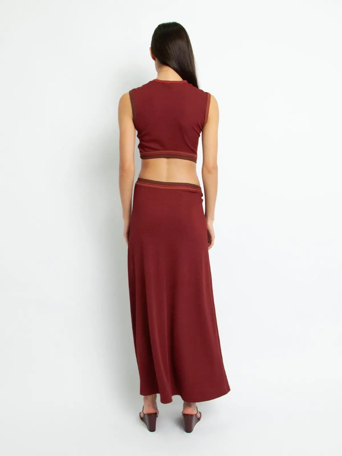 Christopher Esber Paisley Cut Toso Dress Burgundy Size 6 photo 2