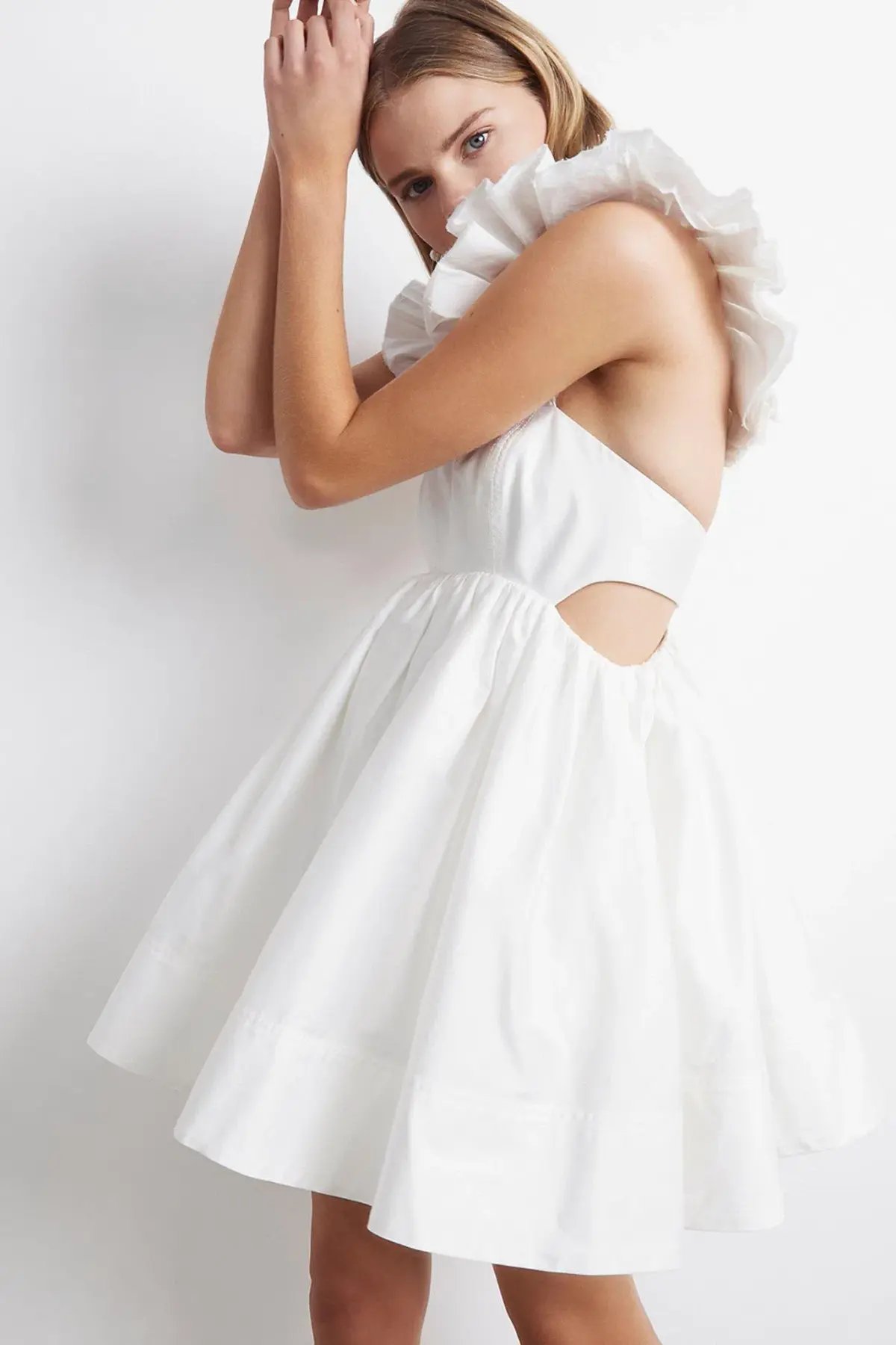 Aje Midsummer Mini Dress Ivory Size 4 photo 4