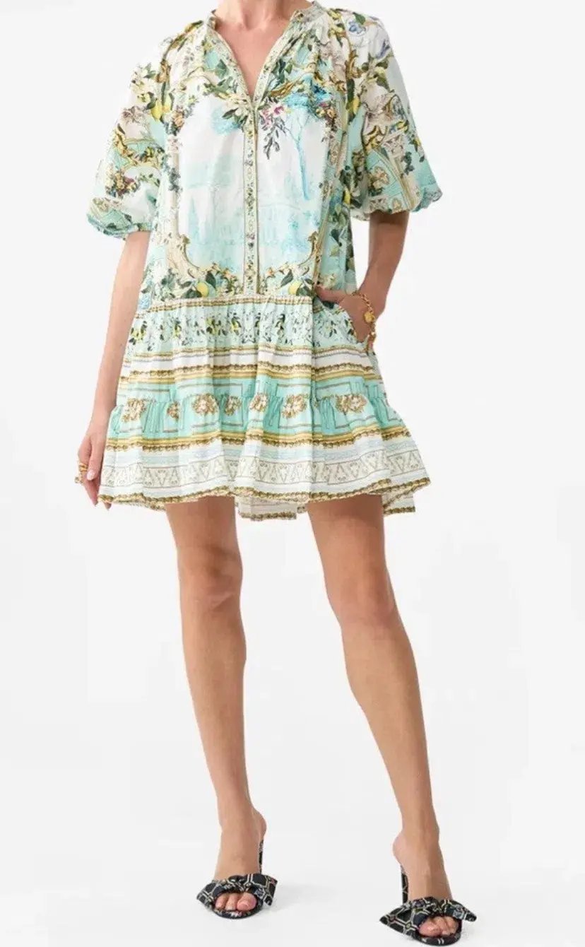 Camilla Puff Sleeve Shirt Dress Venus On A Vespa Size S AU 10 photo 2