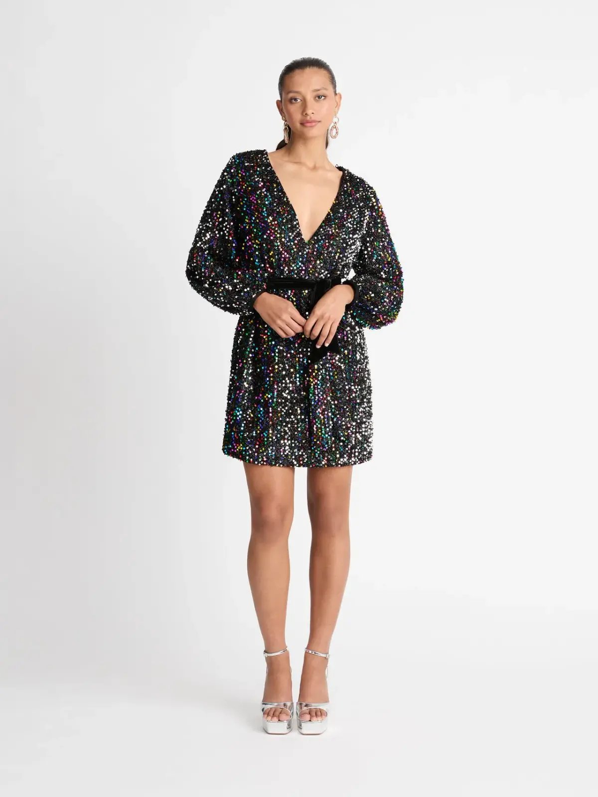Sheike Xanadu Mini Dress Black Multi Size 14 photo 2