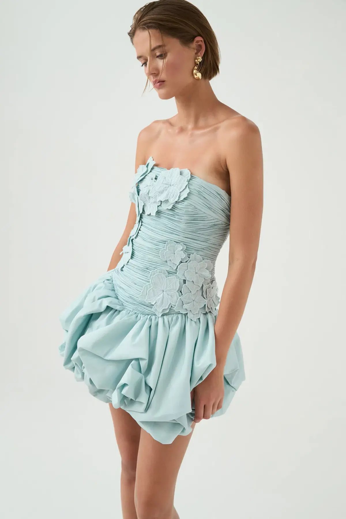 Aje Splendour Mini Dress Silver Blue Size 8 photo 3