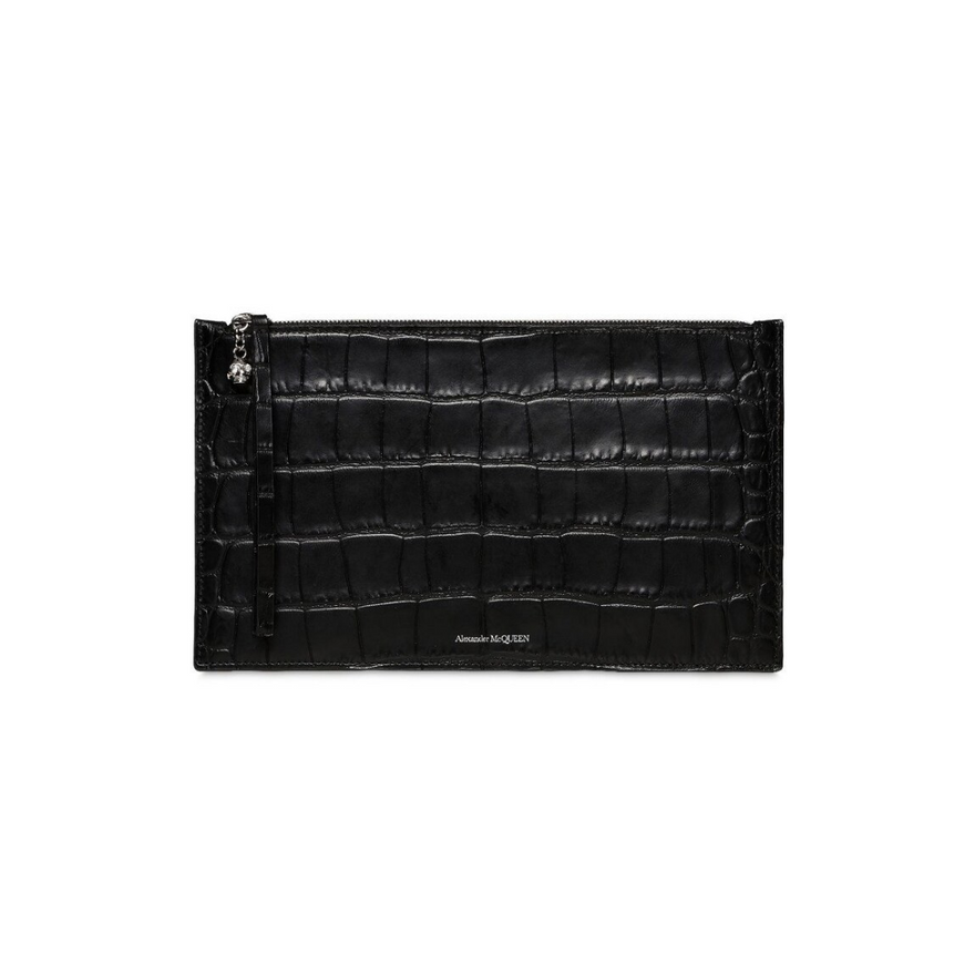Alexander McQueen Croc Embossed Leather Pouch photo 3