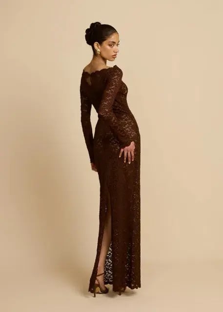 Arcina Ori Monet Maxi Dress Chocolate Brown Size M AU 10 photo 9