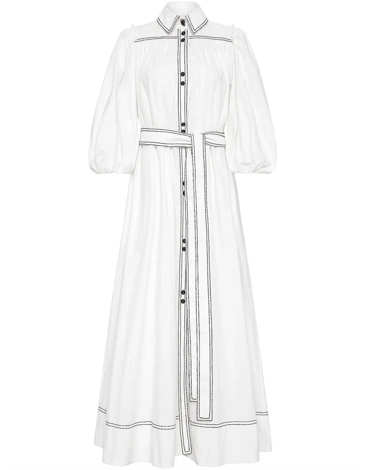 AJE Epiphany Midi Shirt Dress White Size AU 8 photo 5