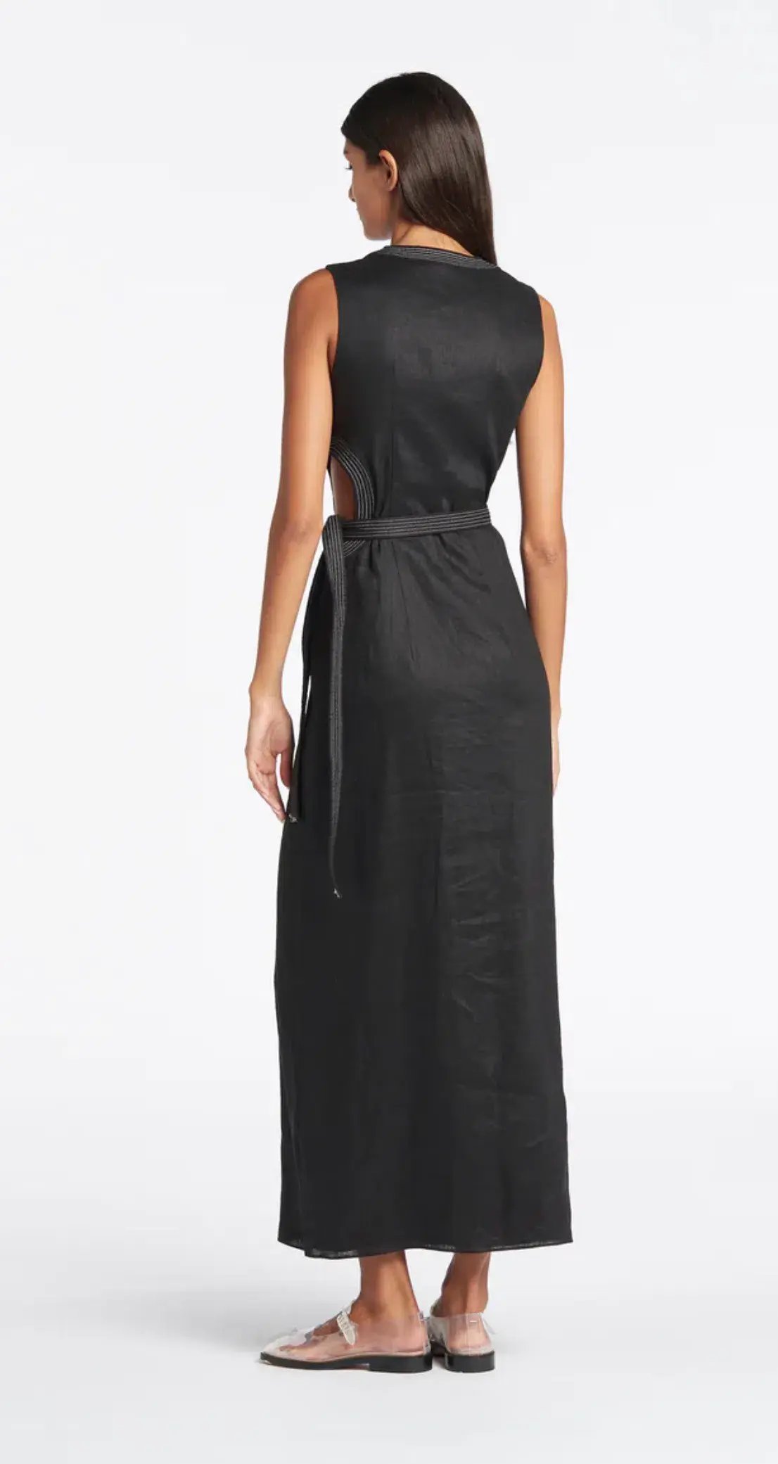 Sir the Label Vilma Cut Out Midi Dress Black Size 1 / AU 8 photo 2