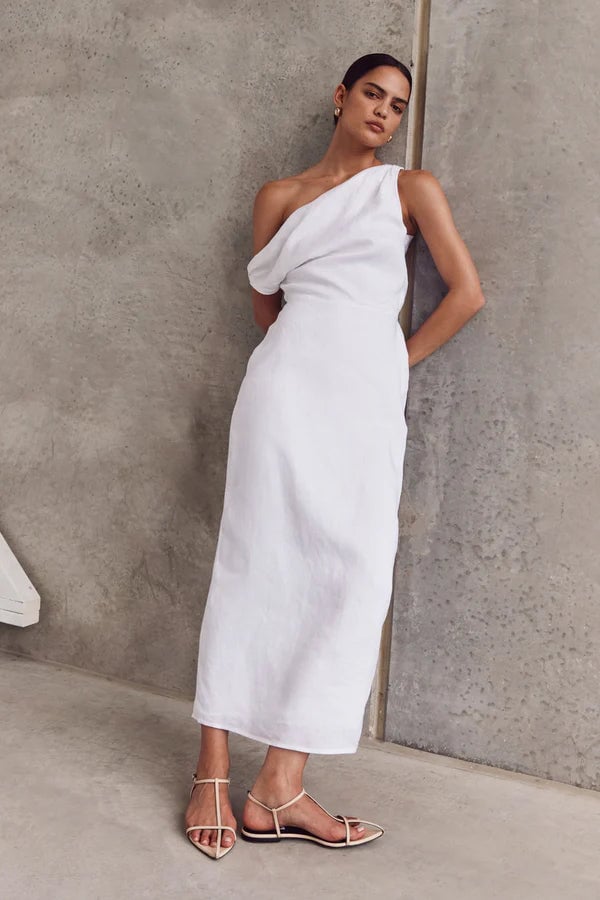 DISSH Cass Linen Dress - White photo 4