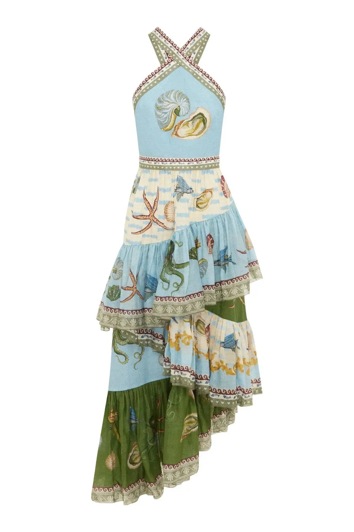 Alemais Bath House Ruffle Midi Dress Multi Size 12 photo 6