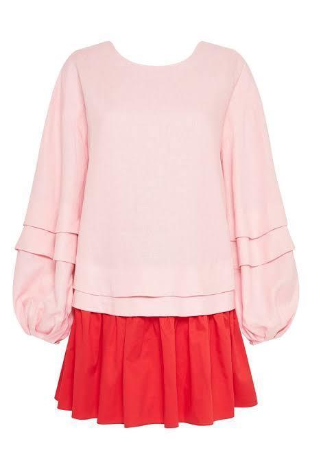 Aje Quietude Long Sleeve Mini Dress Red/Pink Size 4 photo 6