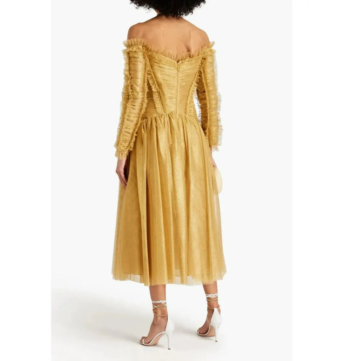 Zimmermann Prima Off Shoulder Dress Gold Size 1 / AU 10 photo 2
