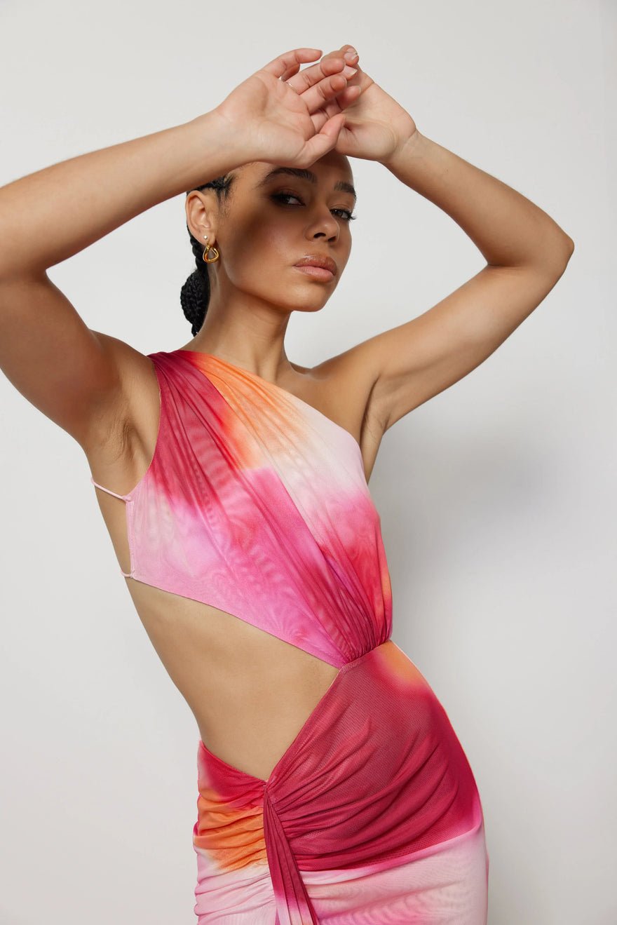 Lexi Zaniah Dress - Fuchsia Liquify Print photo 3