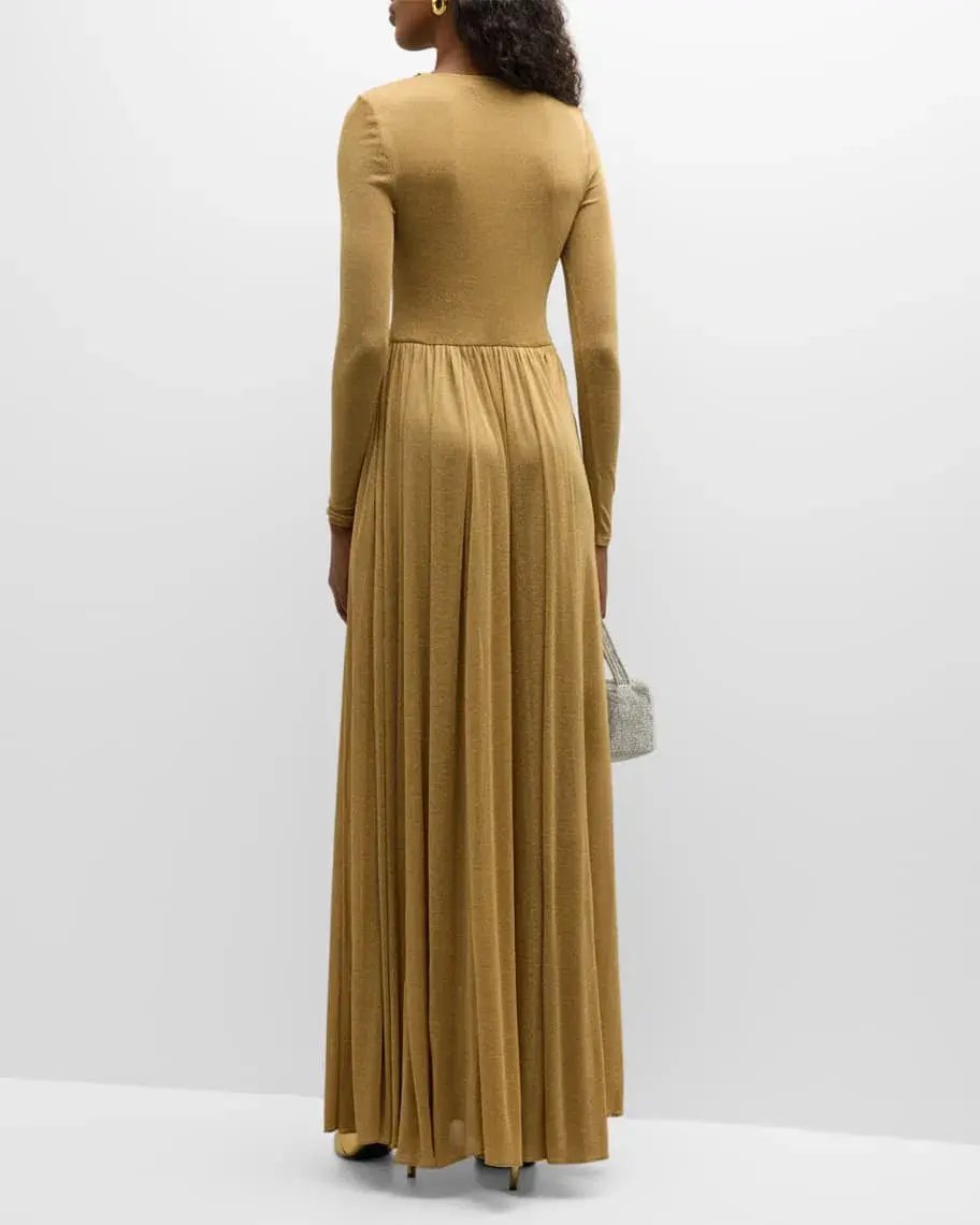 Zimmermann Lyrical Sparkly Lurex Gown Gold Size 3/Au 14 photo 2
