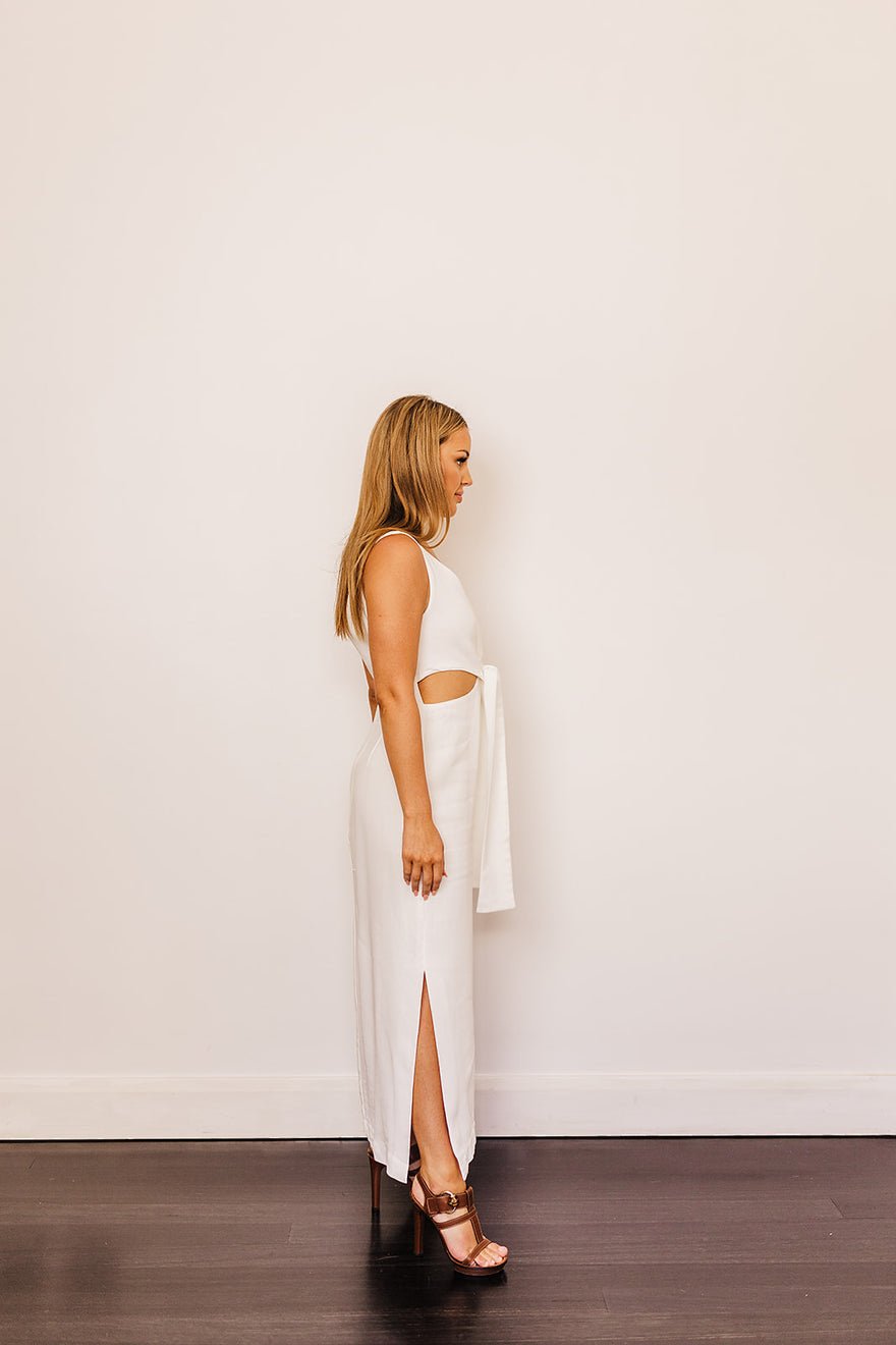 Sir the Label Clemence Ivory V Neck Dress photo 3