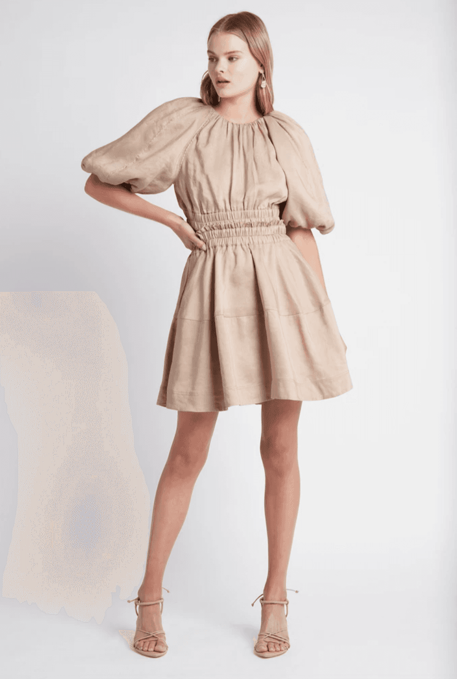 Aje Solitude Cutout Mini Dress Beige Size 10 photo 2