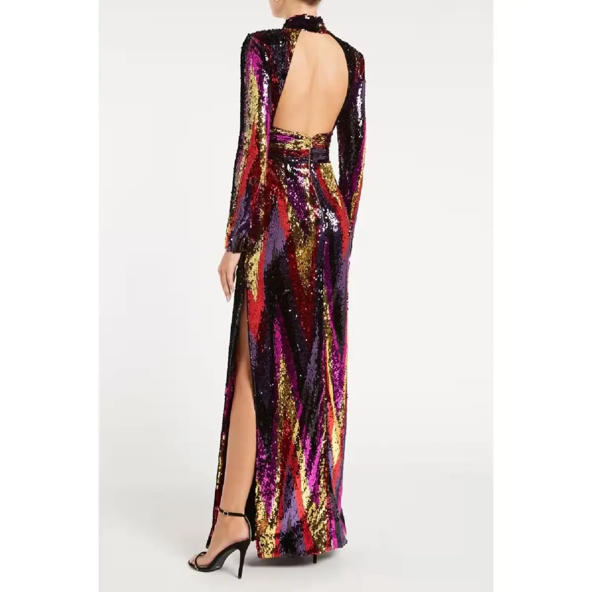 Rebecca Vallance Kaia Zig Zag Gown Multi Size 10 photo 3