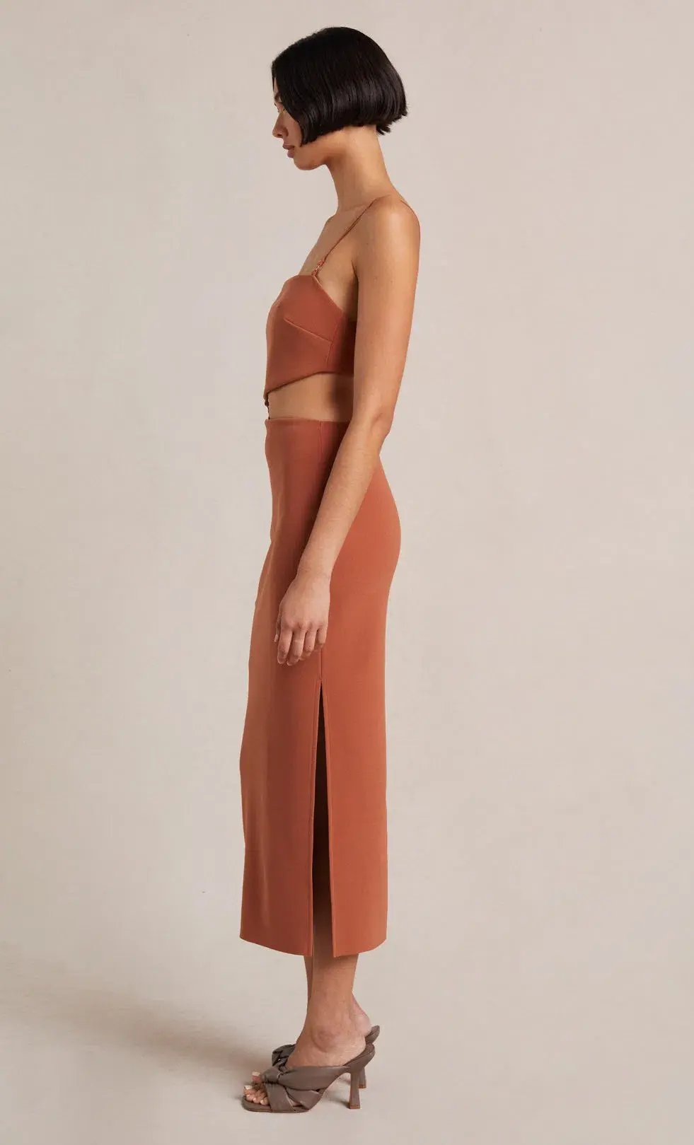 Bec & Bridge Alba Cut Out Midi Dress Terracotta  Size 6 photo 3