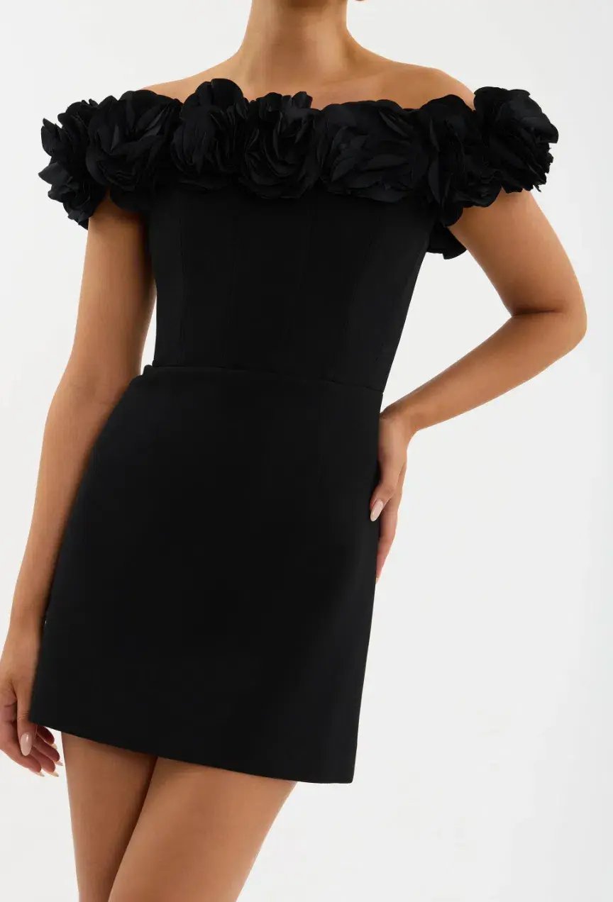 Rebecca Vallance Odetta Mini Dress Black Size 8 photo 5