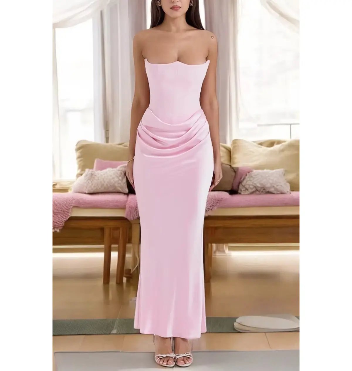 House of CB Persephone Maxi Dress Petite Rose Shadow Size S / AU 8 photo 3