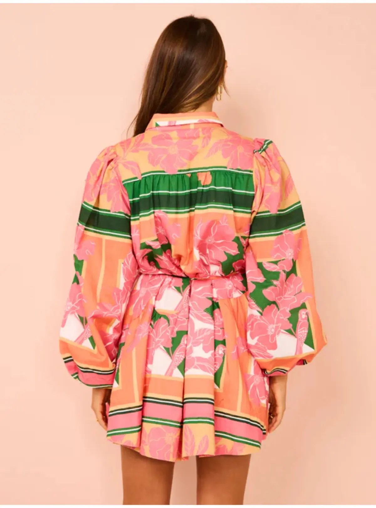 By Nicola Sail Away Mini Billow Sleeve Dress In Rio Floral Size AU 14 photo 4