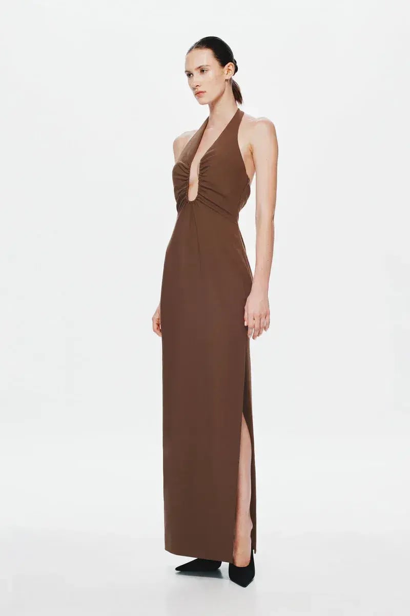 Misha The Alusia Maxi Dress Mink Brown Size 10/M photo 4
