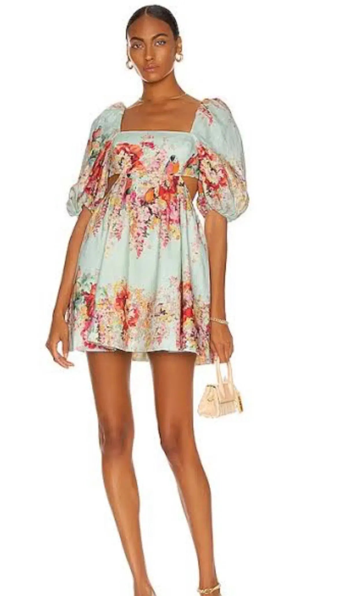 Zimmermann Mae Cut Out Mini Dress Floral Size 1 / AU 10 photo 2