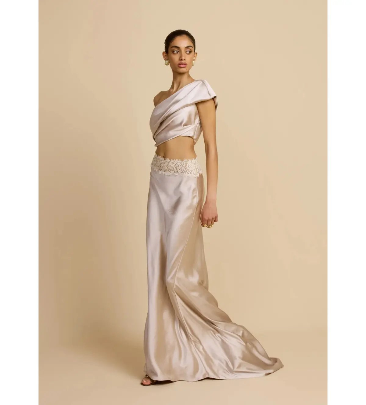 Arcina Ori Anaya Top and Maxi Skirt Set Oyster Size S AU 8 photo 2