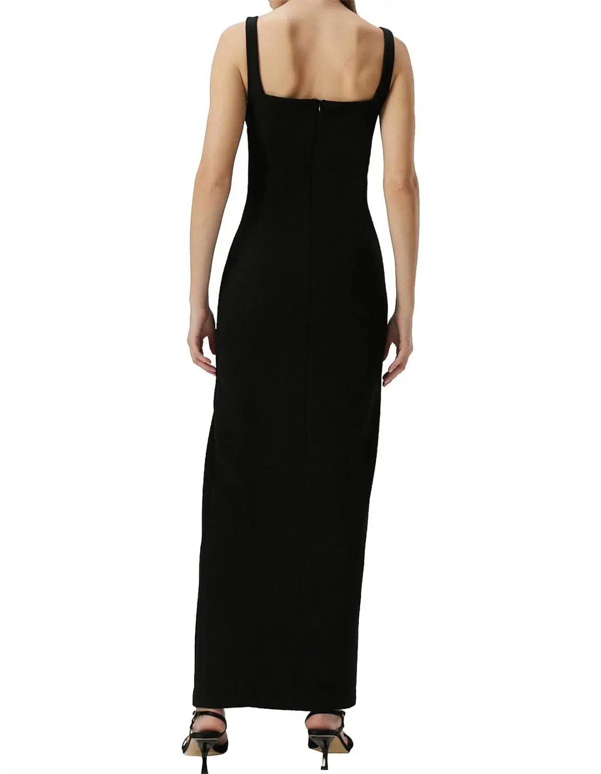 MISHA Franka Wave Neckline Maxi Black Size 8/S photo 5