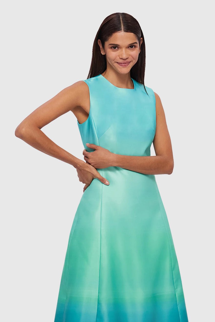 Leo Lin Cleo Sleeveless Midi Dress - Ombre Aqua photo 3