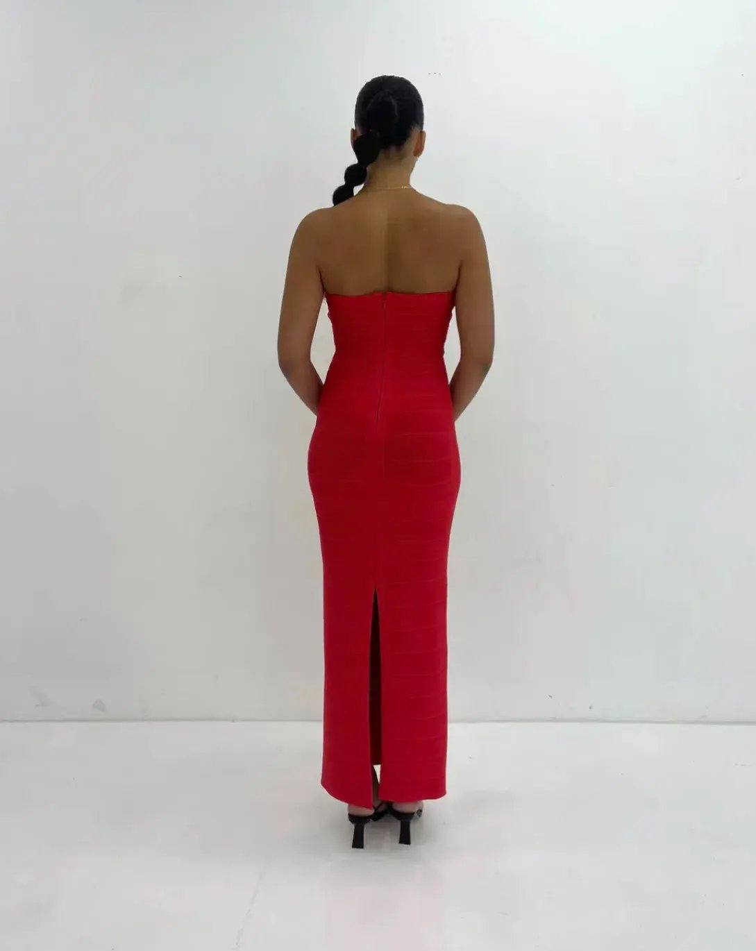 Herve Leger Strapless Gown Red Size S / AU 8 photo 3