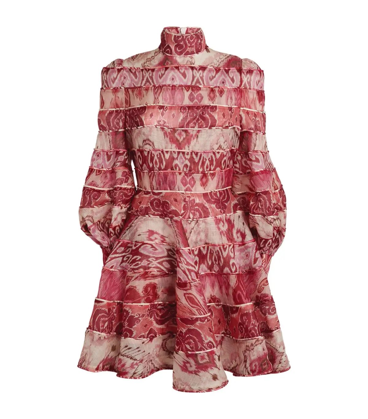 Zimmermann Wavelength Spliced Mini Dress Pink Ikat Size 0P / AU 6 photo 4