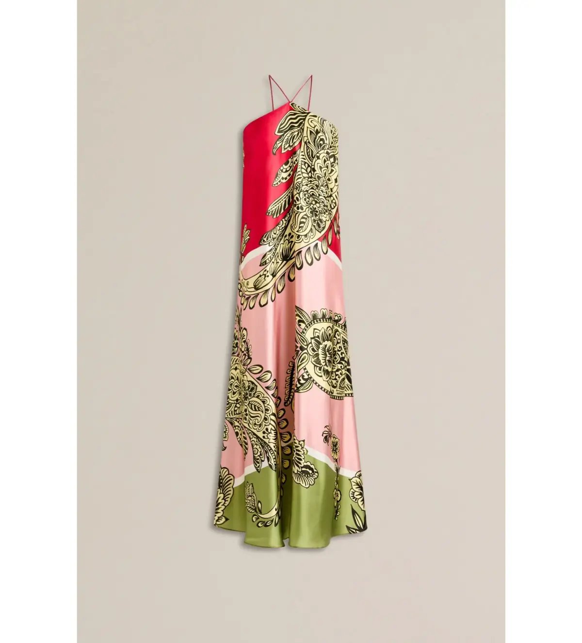 Scanlan Theodore Silk Harrow Print Maxi Dress Red/Pink Size AU 8 photo 4
