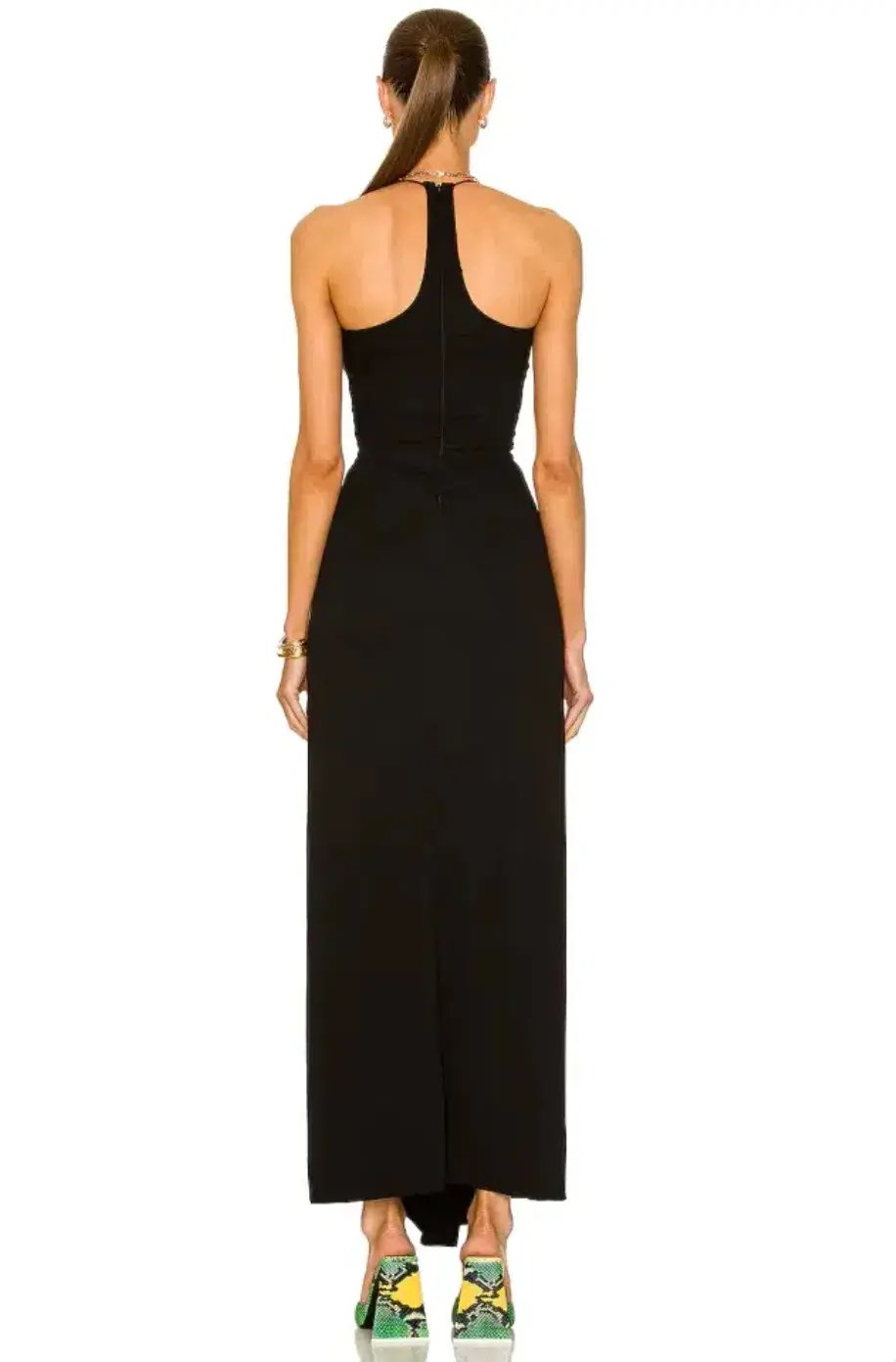 Christopher Esber Black Multi Panel Disconnect Ruched Halter Dress - Size 10 AU photo 3