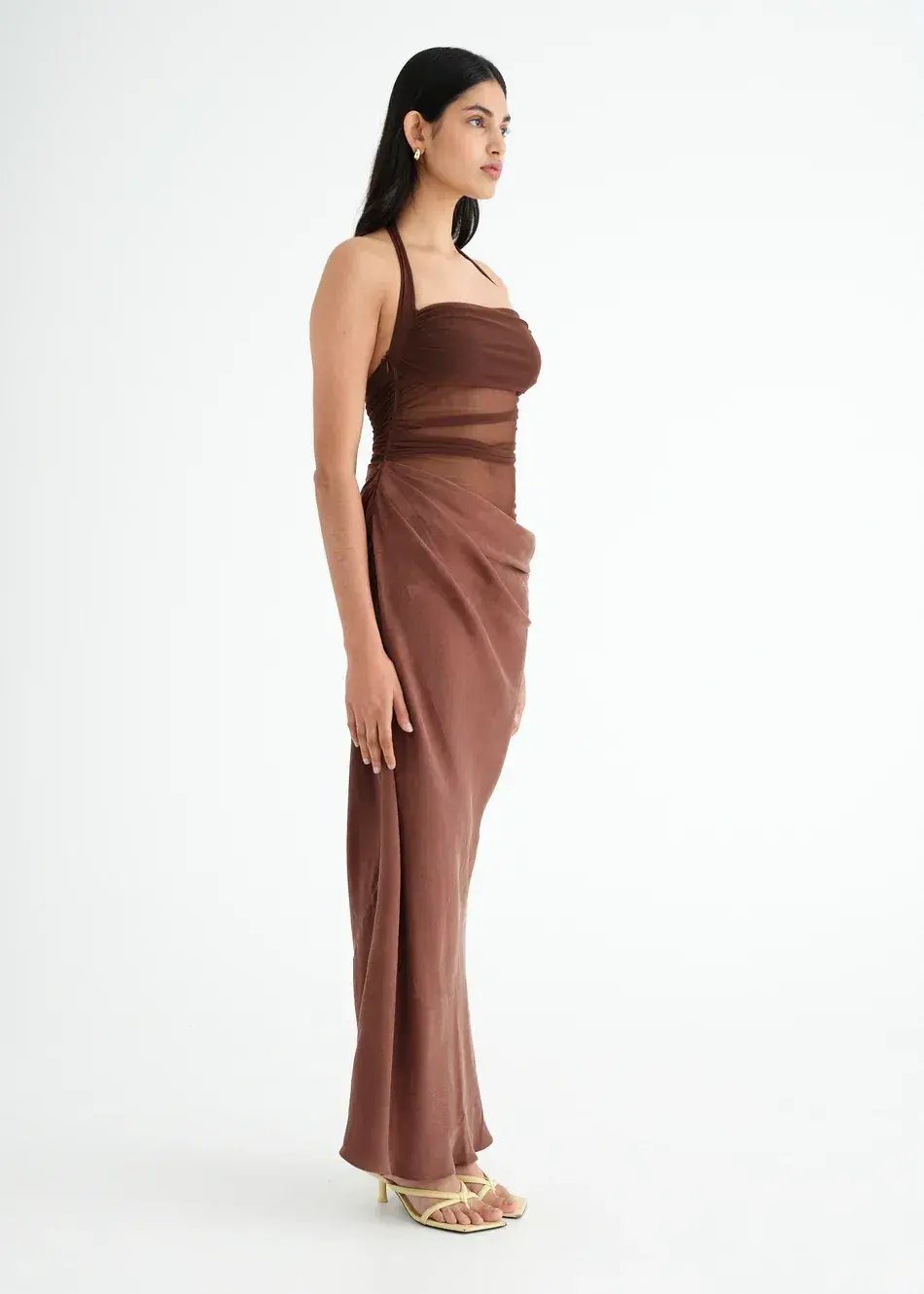 Benni Gina Maxi Dress  in Chocolate Brown Size AU 8 photo 3