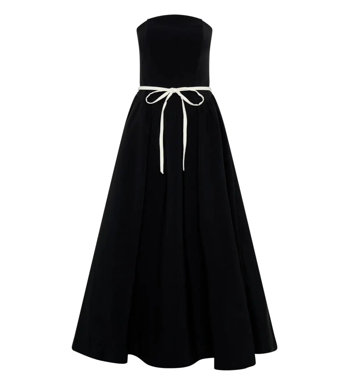 MESHKI Penny Strapless Contrast Midi Dress Black & White Size M/AU 10 photo 4
