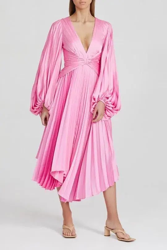 Acler Palms Pleat Dress Confetti Pink Size 8 photo 2