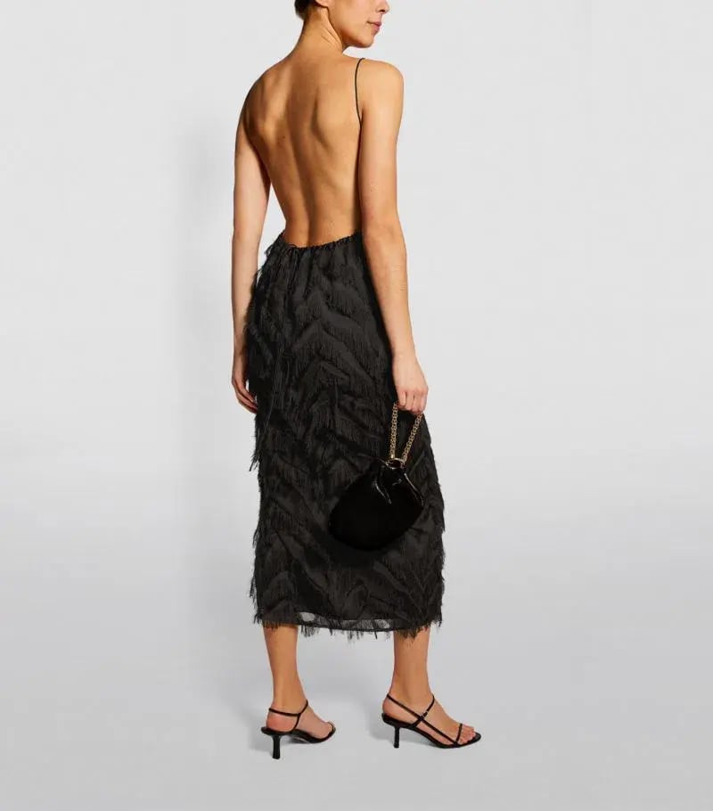 Camilla and Marc Farrah Fringed Dress Black Size 14 (Fits a 10) photo 2