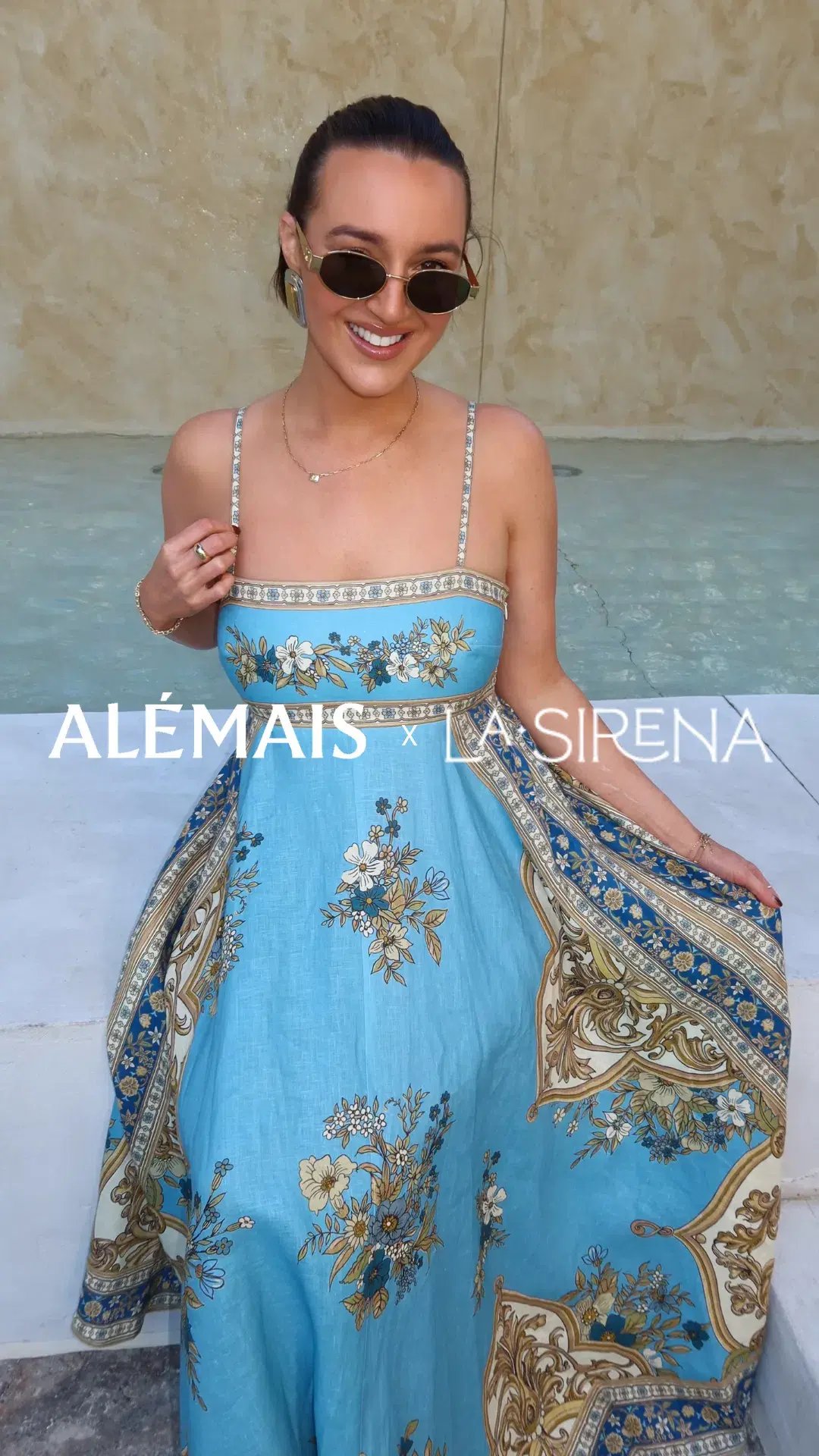 Alemais Cassie Sundress Blue Print Size AU 14 photo 2