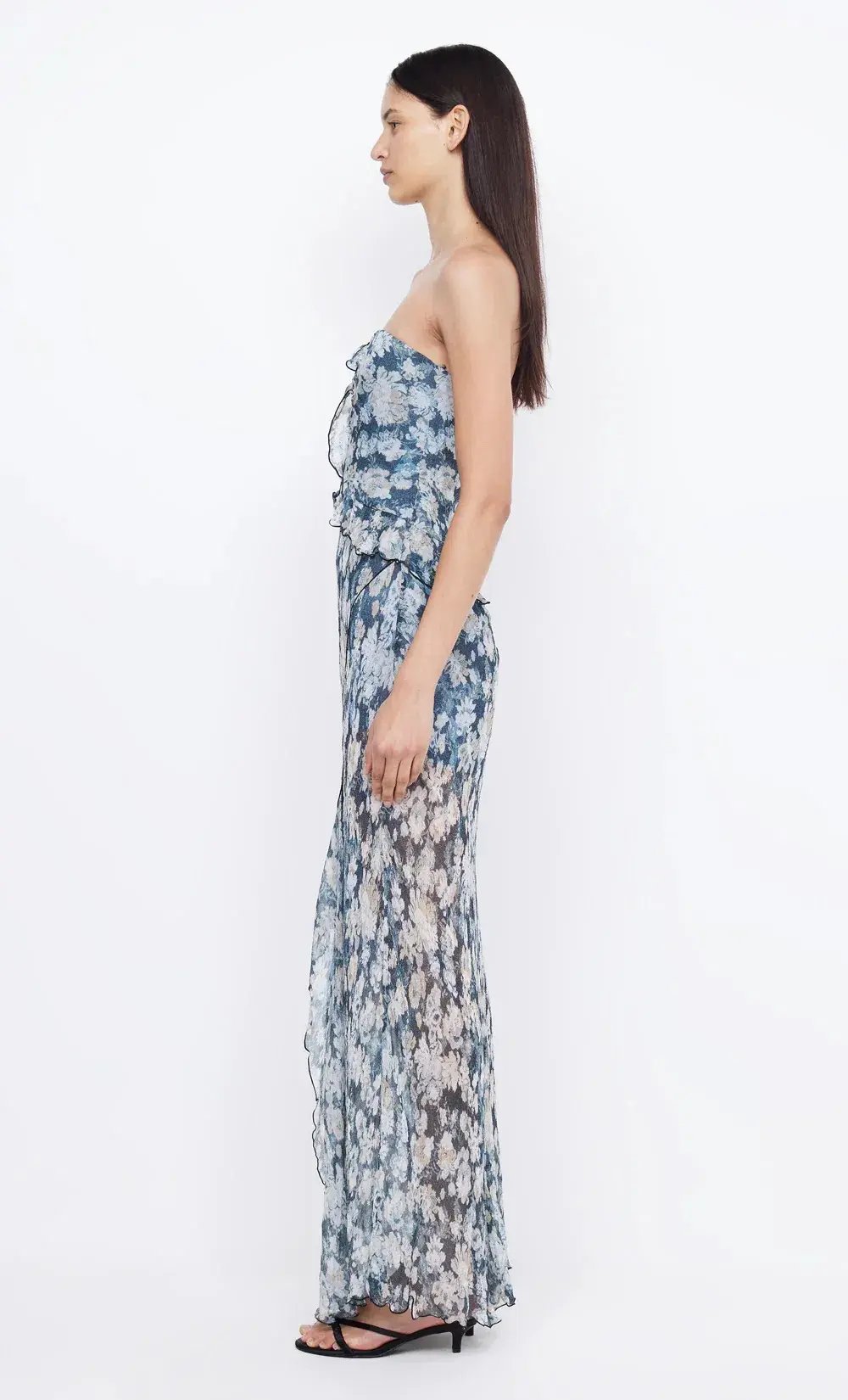 Bec & Bridge Opal Strapless Maxi Dress in Denim Floral Size 8 photo 2