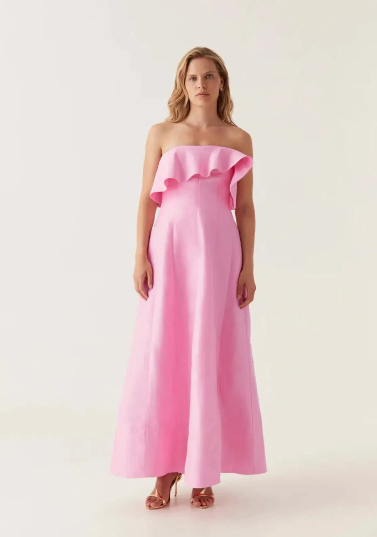 Aje Shallows Strapless Gown in Pink Size 8 photo 7
