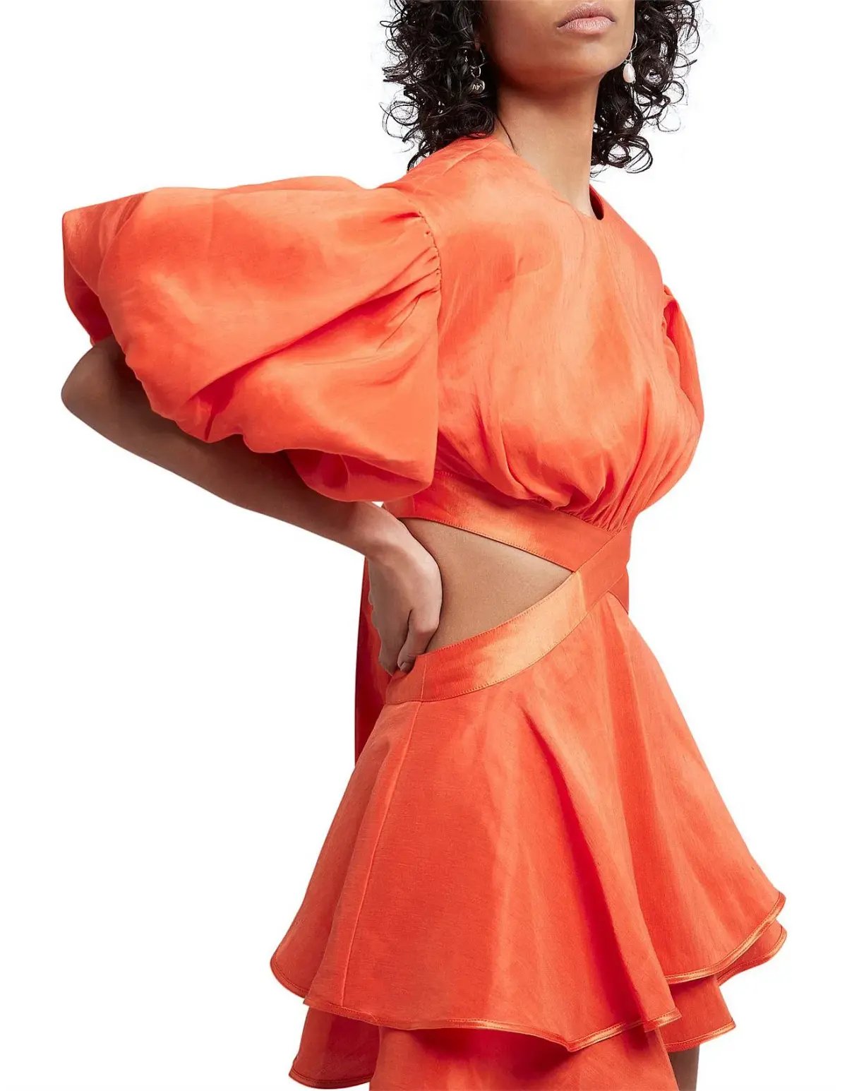 Aje Gracious Mini Cut Out Dress in Orange Size 6 photo 2