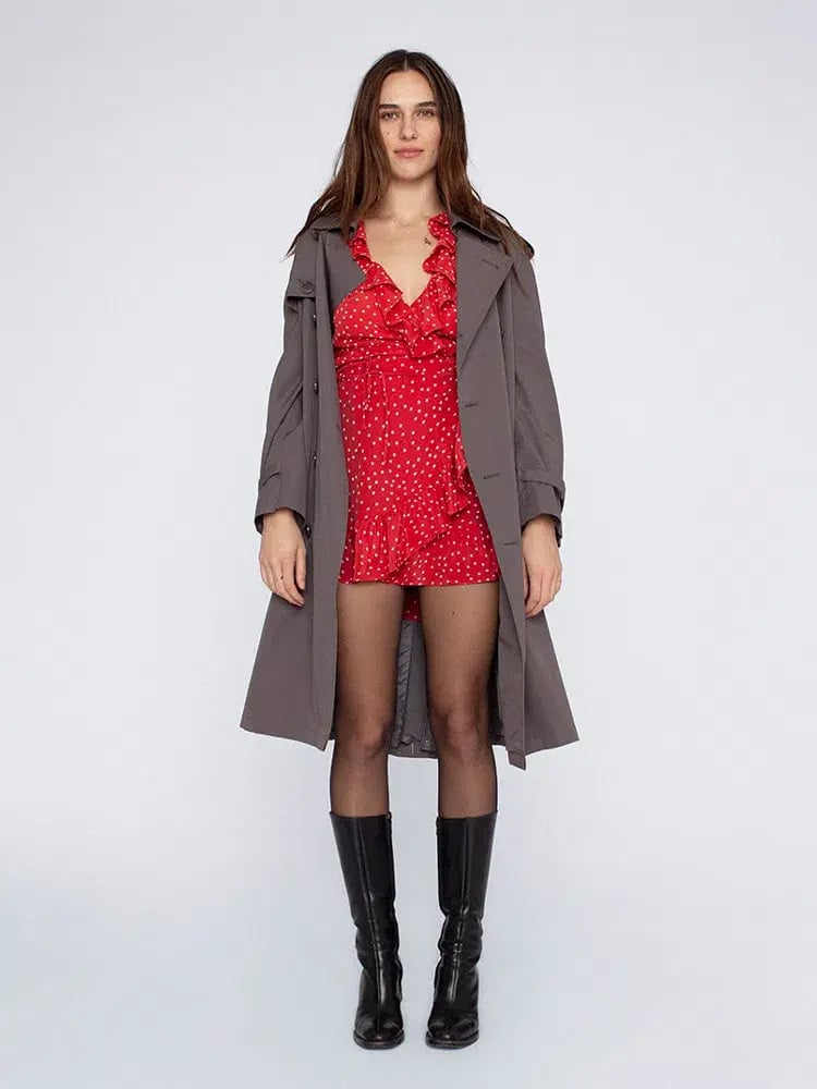 REALISATION PAR Alexandra Silk Wrap Dress Red Star Size M photo 2
