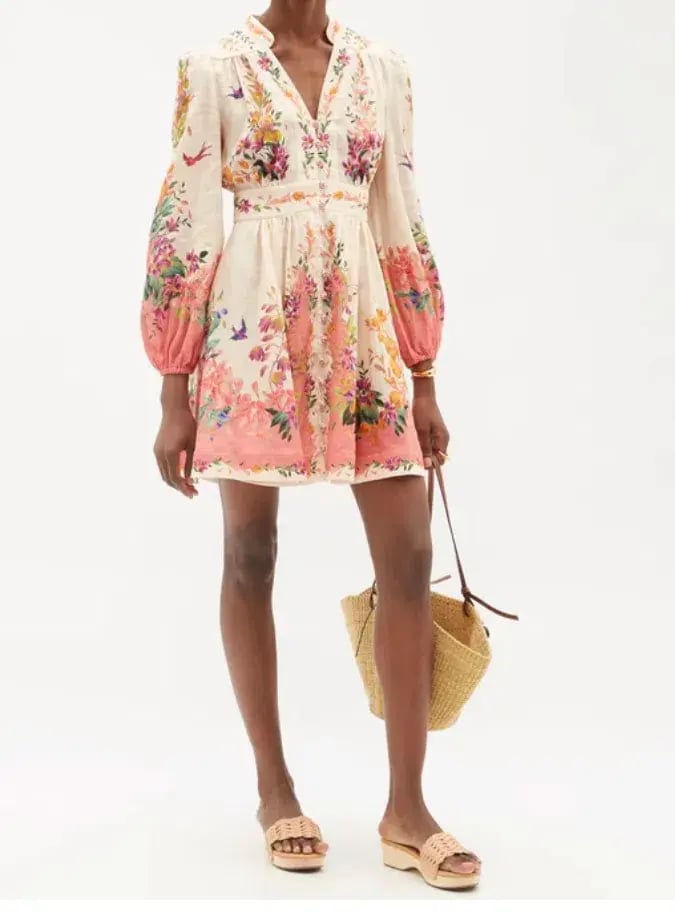Zimmermann Tropicana Floral Mini Dress Print Size 2/ AU 12 photo 3