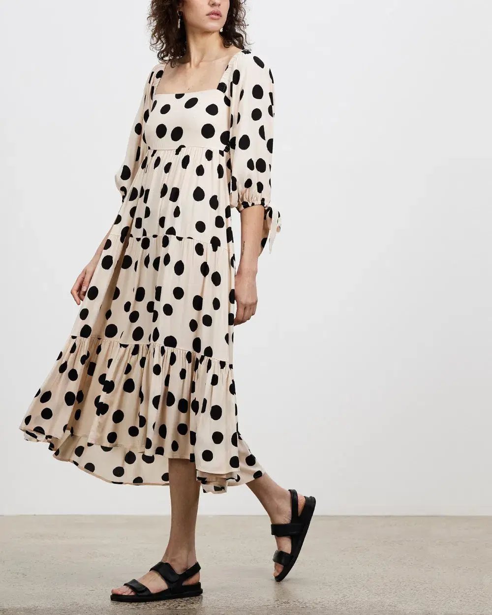 Kivari Rammy Polka Dot Midi Dress Print Size 16 photo 2