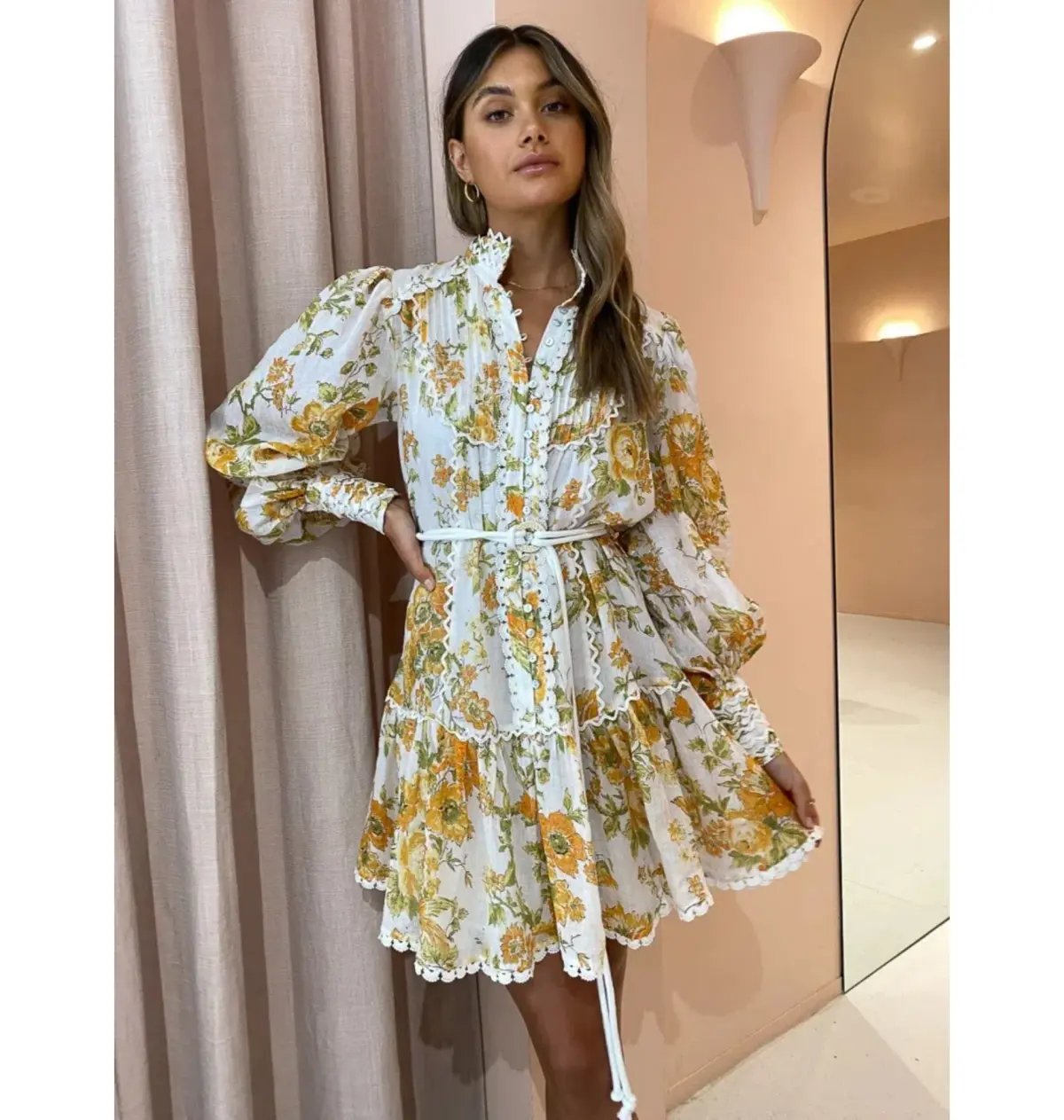 Alemais Songbird Mini Dress Print Size AU 8 photo 2