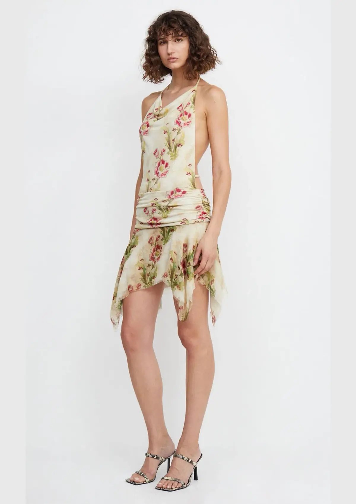 Bec & Bridge Monette Halter Mini Backless Dress In Genevieve Floral Size AU 8 photo 2