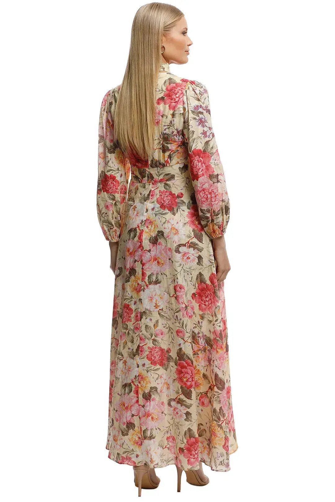 Zimmermann The Honour Plunge Long Dress Print Size 8 photo 2