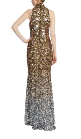 Badgley Mischka Ombre Sequined Gown Size 10 photo 3