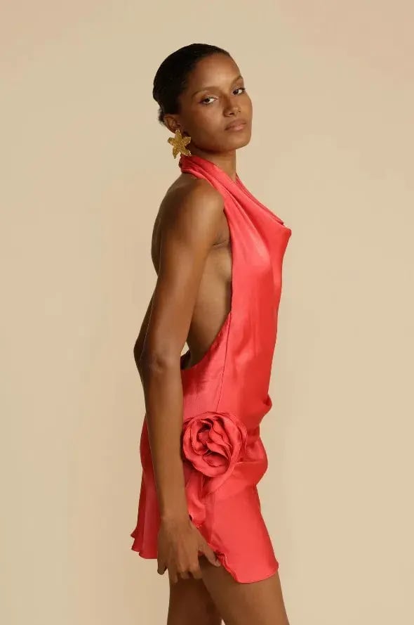 Arcina Ori Rosa Dress Halter Mini Punch Red Size S / AU 8 photo 4