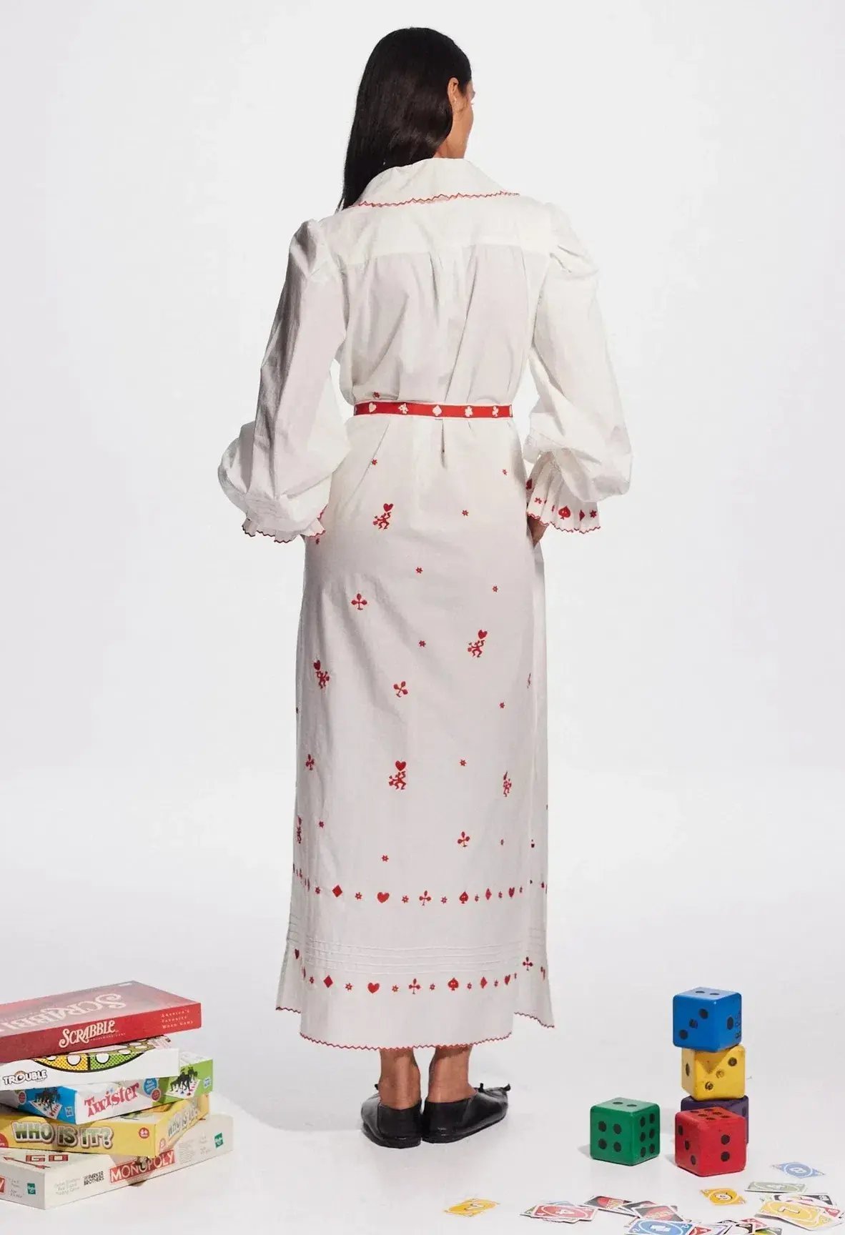 Alemais Hearts Embroidered Dress White Size 8 photo 2