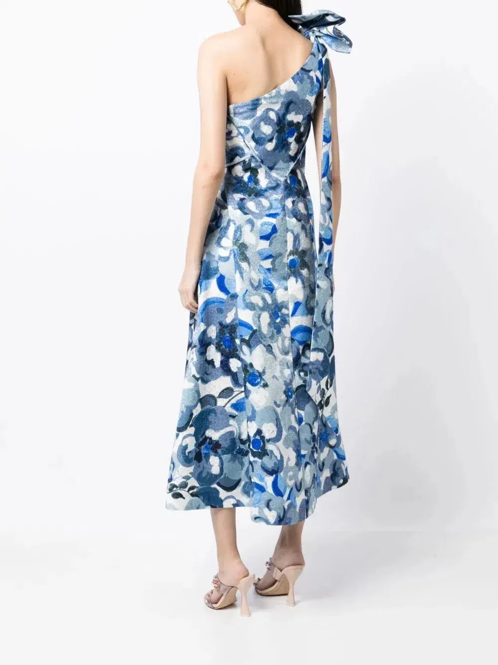 Rachel Gilbert Emiliano Dress Blue Print Size 12 photo 3