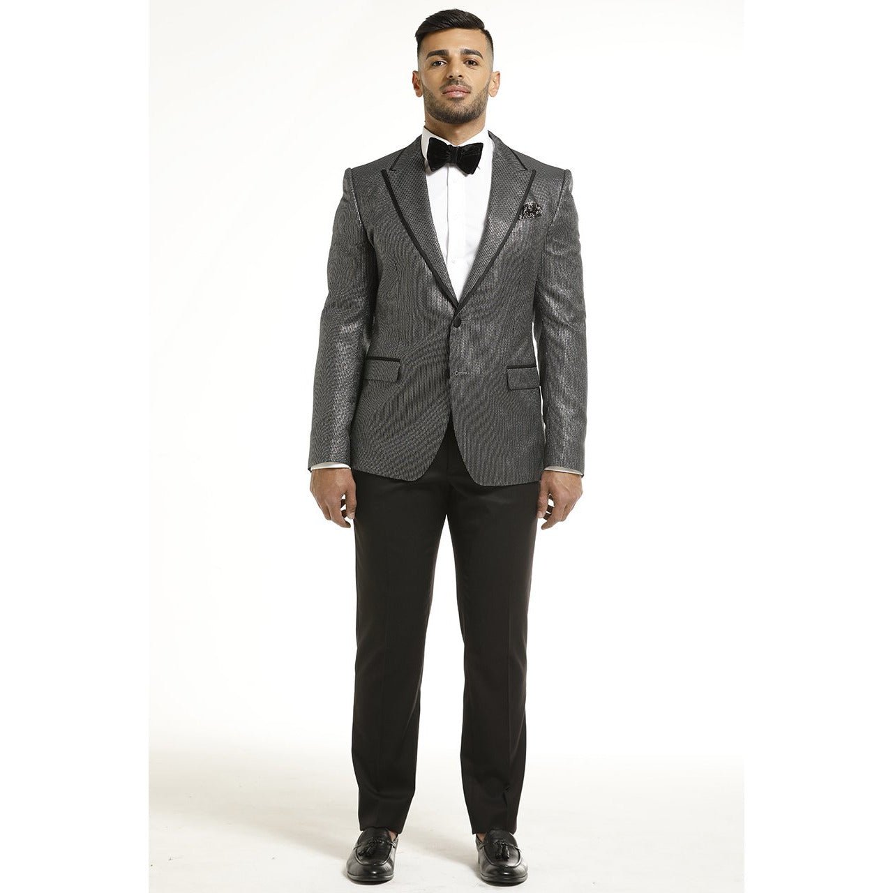 Dolce & Gabbana Silver Embroidered Dinner Jacket photo 3